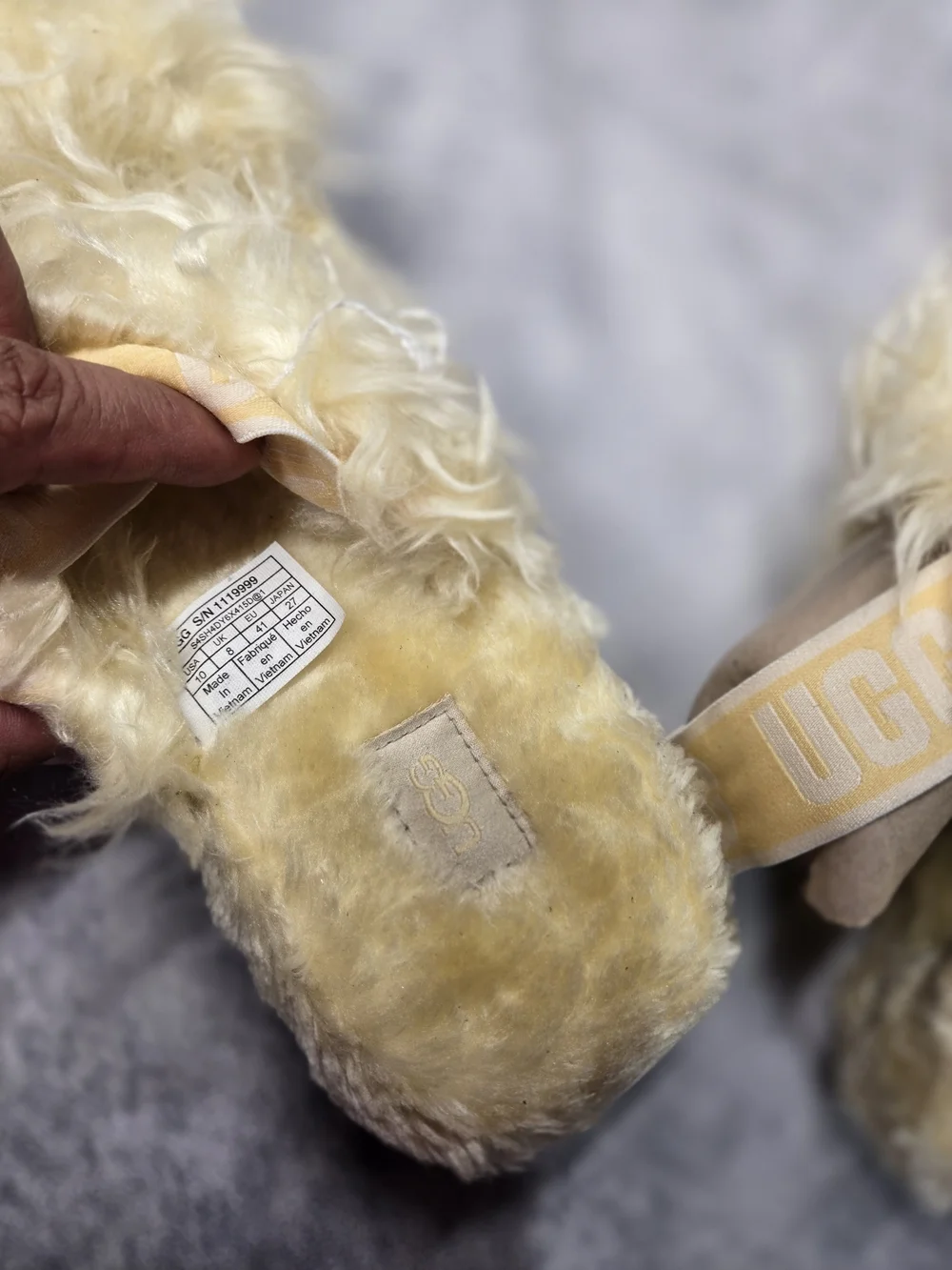 UGG Fluff Sugar platform sandals in a bright yellow color